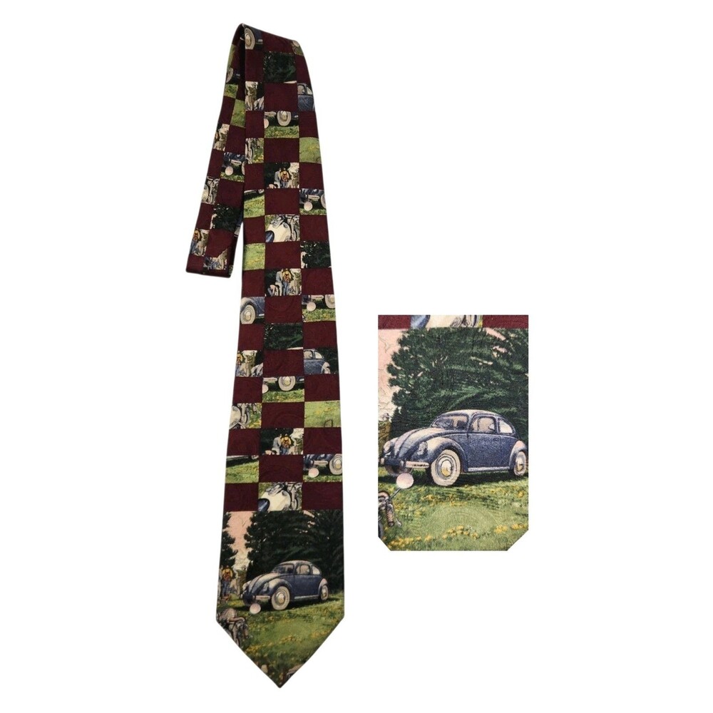 Robert Talbott x Nordstrom Artist Collection Finest Silk Tie The Hike VW Bug USA